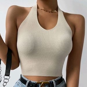 Rib Knit Backless Knit Top